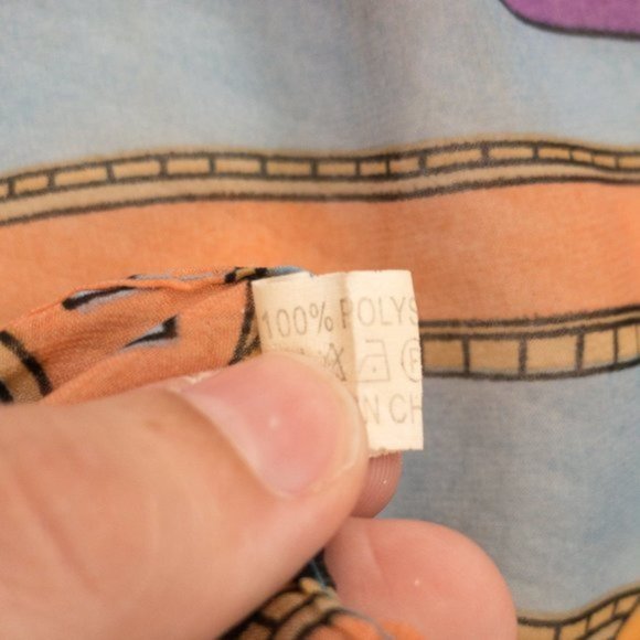 Vintage OS Silk Fashion Graphic Print Scarf Blue - Picture 12 of 12